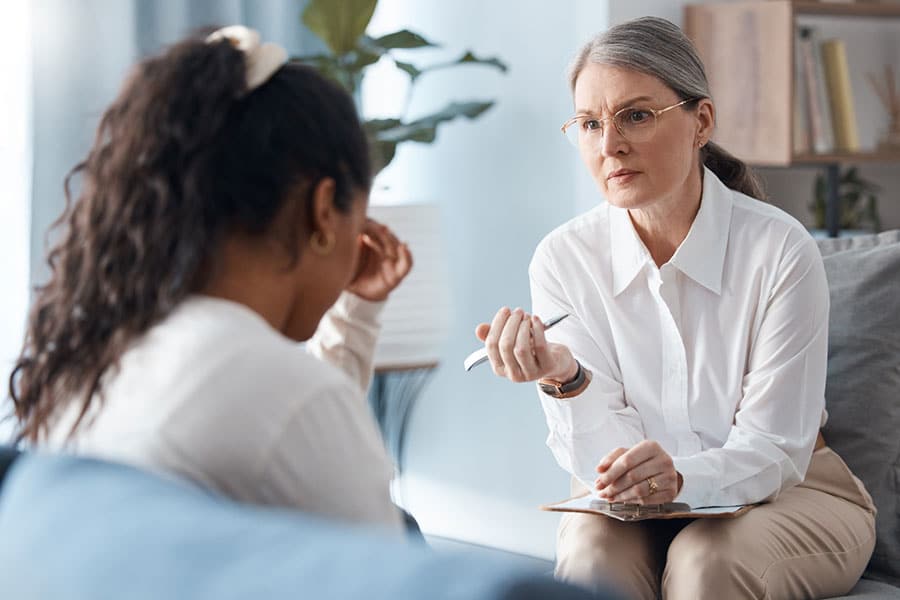 Woman in a session for Depression Treatment near Blackberry Knolls, IL